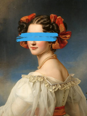 Klassiek portret met bloemen