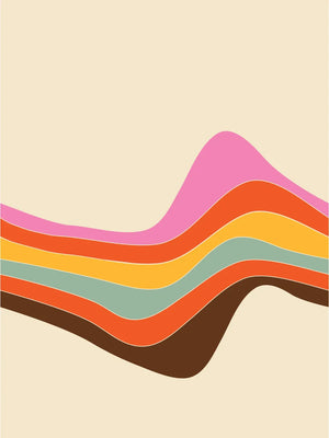 Vrolijke golfvormen wanddecoratie