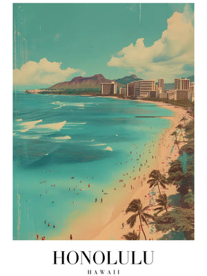 Zomerse kustlandschap van Honolulu