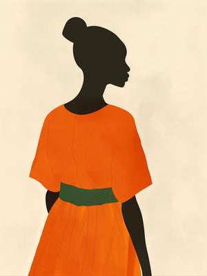 Silhouet van vrouw in jurk