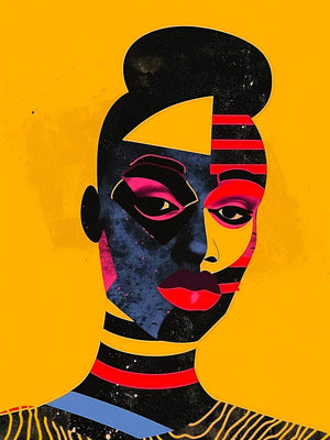 Levendig portret in felle kleuren