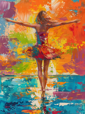 Vrouw in levendige omgeving