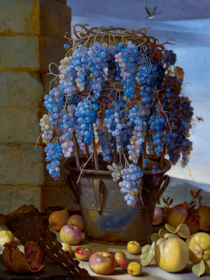 Stillife met druiven en fruit