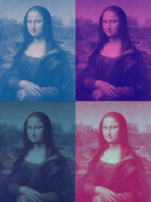 Kleurrijke versies van Mona Lisa