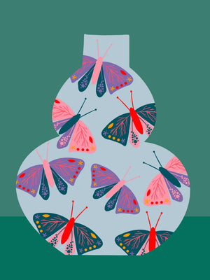 Vaas met vrolijke motieven