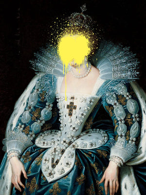 Unieke schilderij met graffiti-elementen