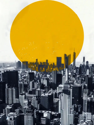 Minimalistisch zwart-wit stadslandschap