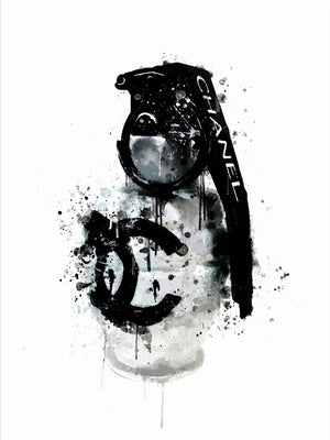 Abstracte art met Chanel logo