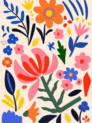 Illustratie met bloemen en bladeren