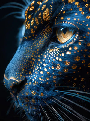 Kunstwerk van panter in felle kleuren