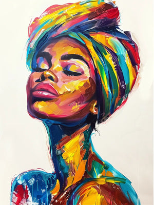 Vibrant kunstwerk van vrouw