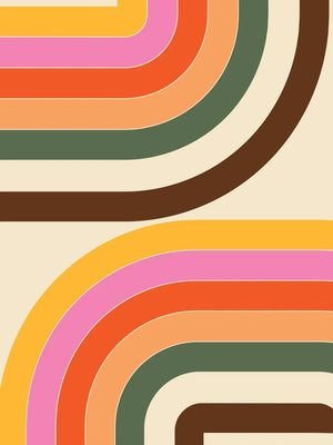 Kleurrijke kunstprint met patronen