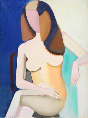 Abstracte schilderij met vrouw