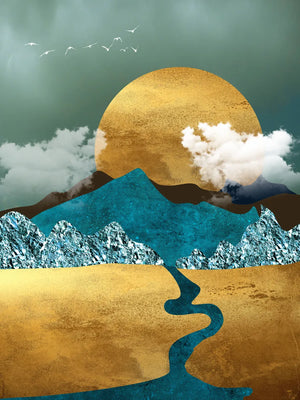 Kunst van landschap en zon