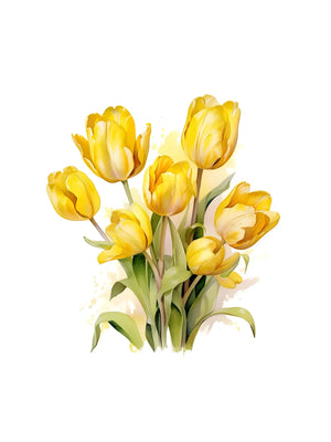 Bloemstuk met stralende tulpen