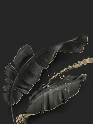 Minimalistische muurkunst met bladeren