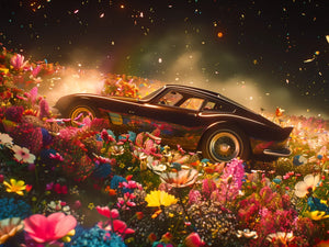 Auto te midden van kleurenpracht