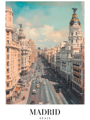 Kunstprint van Madrid straat