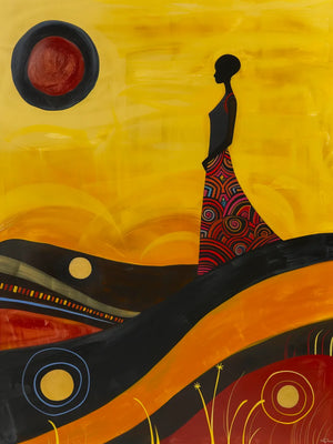 Vrouwelijke figuur in warme tinten