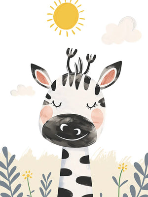 Illustratie van een vrolijke zebra