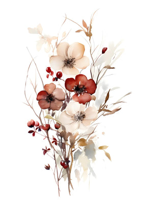 Bloemenillustratie met rustgevende kleuren