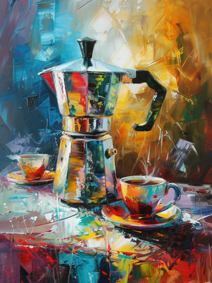 Zonnige koffie setting met espresso