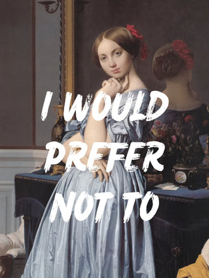 Schilderij van een vrouw met blauwe jurk