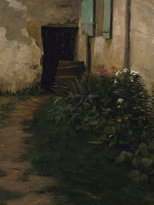 Schilderij van een serene tuin