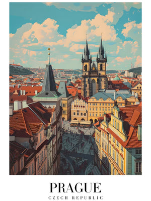 Historisch panorama van Praag